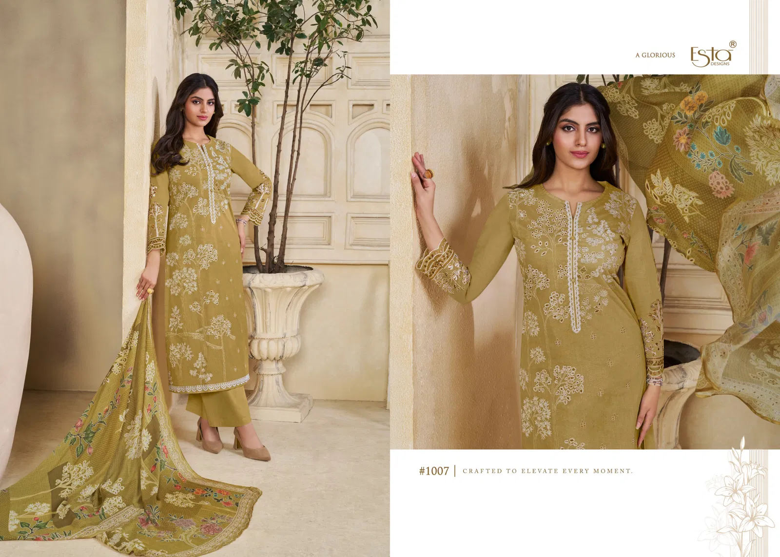 Enore By Irika Organza Printed Designer Dress Material Exporters In India