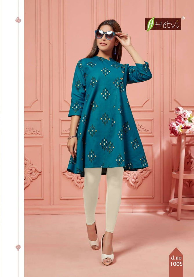 Hetvi Elan Latest Casual Wear Linen Printed Designer Kurtis Collection