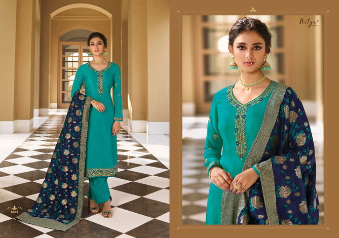 Lt Nitya 166 Latest Fancy Festive Wear Satin Georgette Heavy  Designer Dress Material Collection
