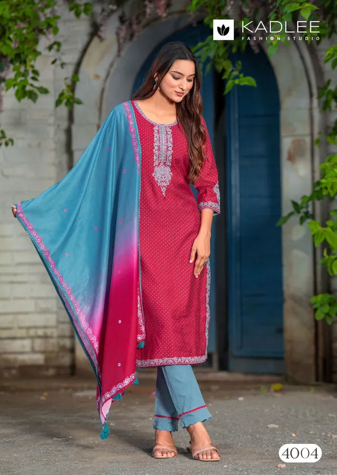 Marina By Kadlee Rayon Wholesale Kurti With Bottom Dupatta Suppliers In Mumbai