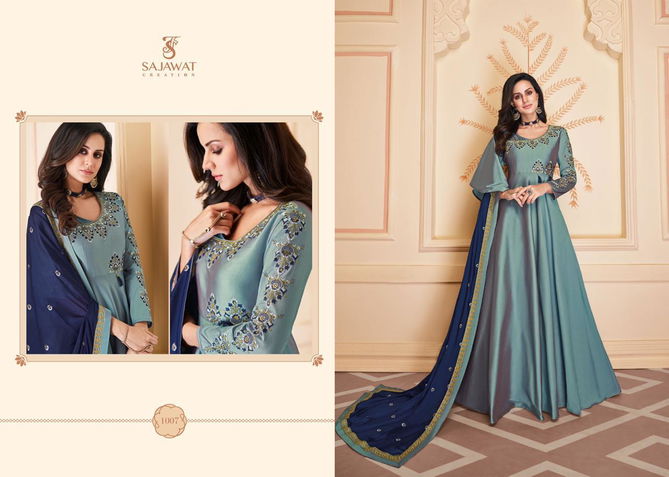 SAJAWAT SIPHORA Latest Wedding Wear Heavy Soft Silk Embroidery Work Full Stich Gown And four side work Dupatta Collection