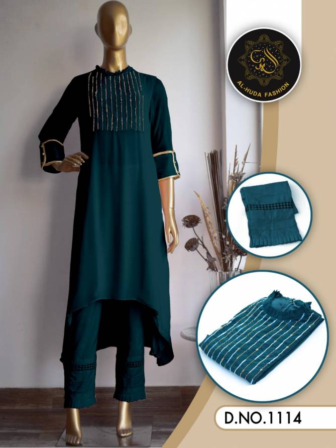 Al Huda Fashion Latest Designer faux Georgette Festive Wear Reaymade Suit Collection 
