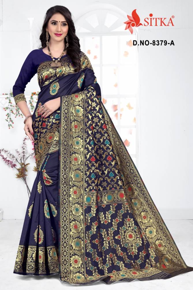 Haytee Lilly 8379 Exclusive Designer Festive Wear Handloom Cotton Silk Saree Collection