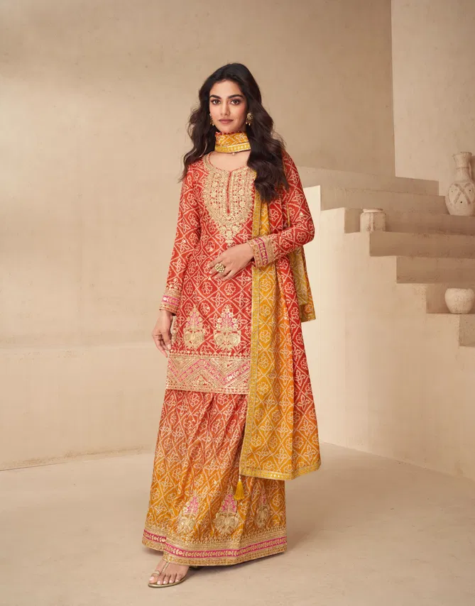 Netra By Aashirwad Designer Chinon Silk Readymade Suits Wholesalers In Delhi