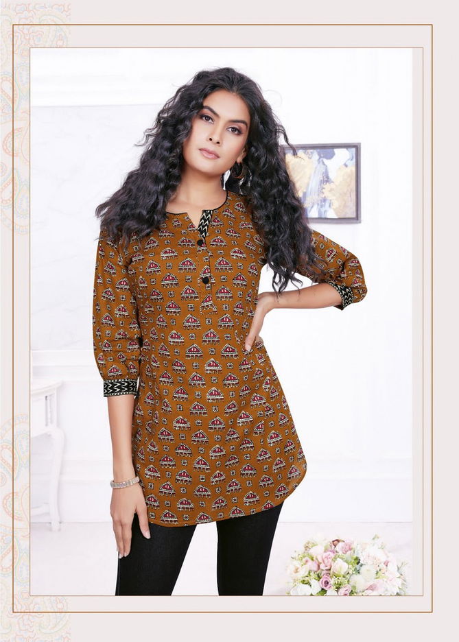 Rangoon By Aarvi Lawn Cotton Short Ladies Top Wholesale Market in Surat
