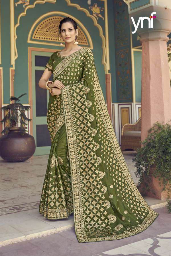 Ynf Haldi Bhaat Fancy Exclusive Wear Vichitra Silk Designer Latest Saree Collection