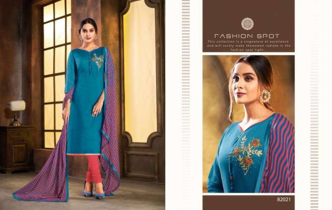 Kapil Spring Vol 5 Latest Designer Heavy Modal Cotton Hand Work Dress Material Collection With Chiffon Four Sided Lace Dupatta 