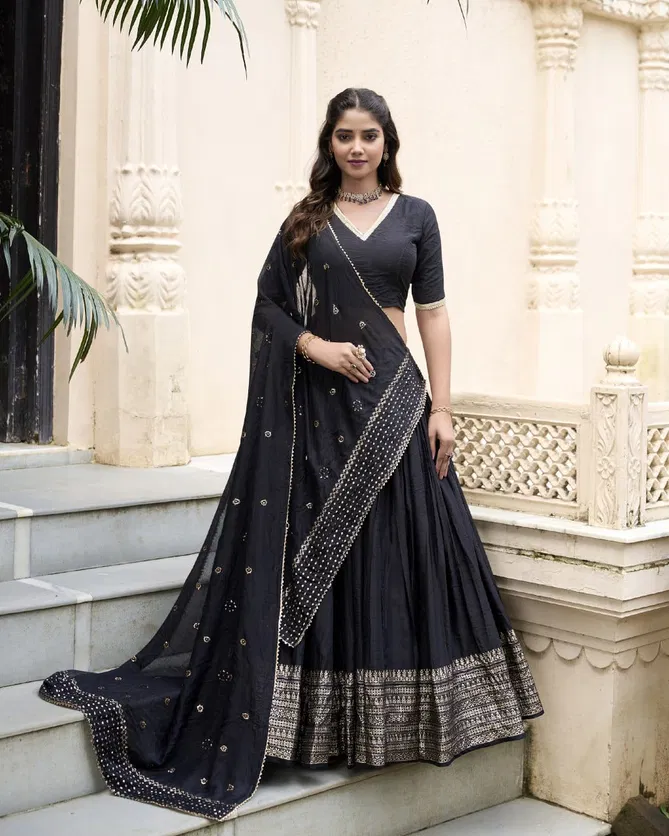 Priyadarshi By LNB Pure Chanderi Occasion Wear Lehenga Choli Wholesalers In Delhi