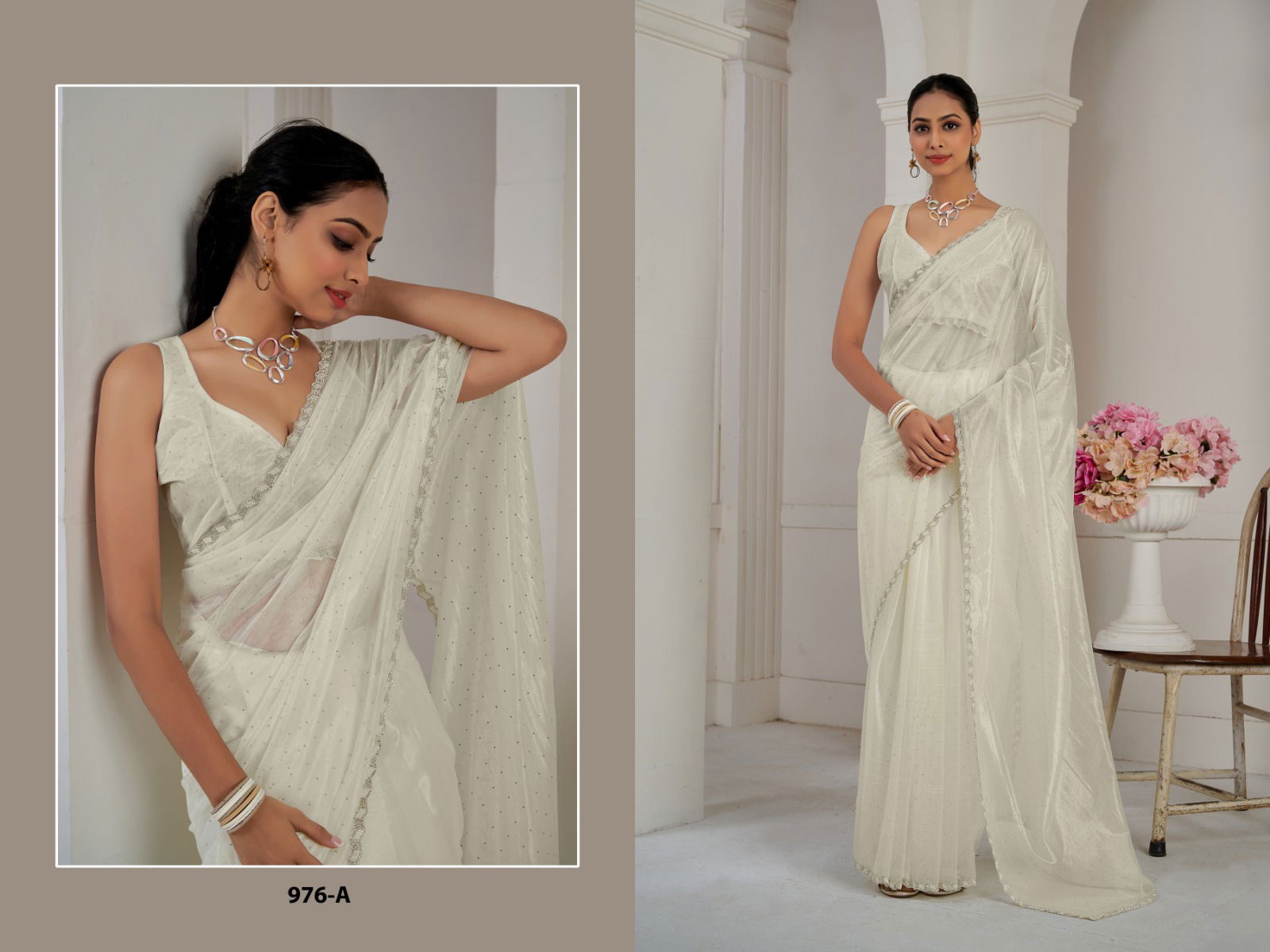 Mehek 976 A TO M Organza Designer Party Wear Sarees Suppliers In India