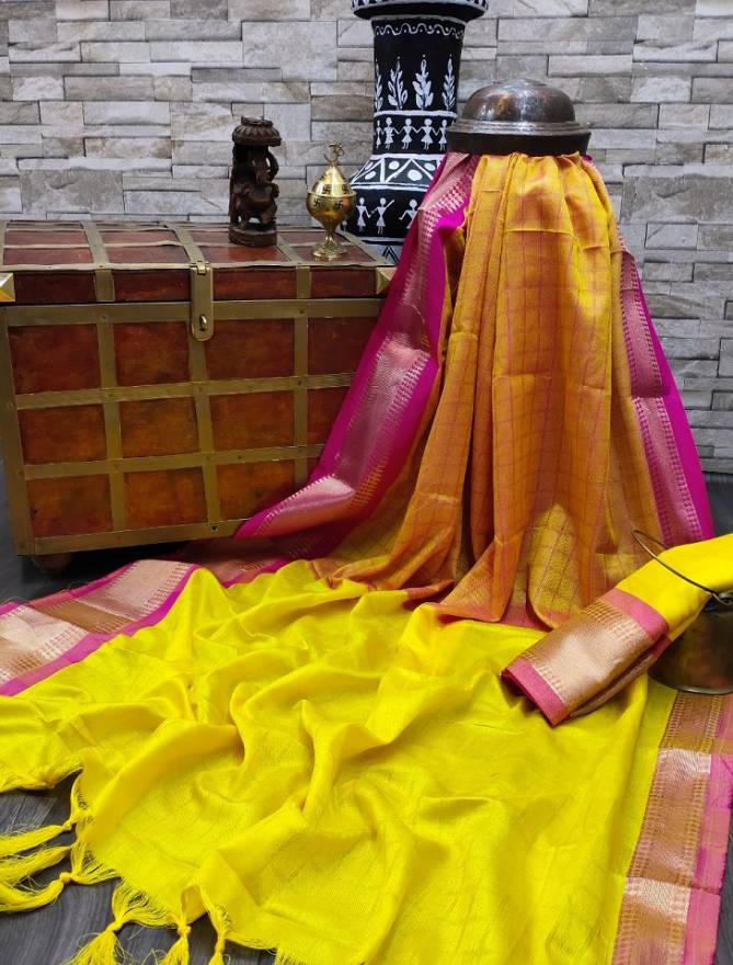 Anarika 28 Latest fancy Designer Heavy Casual Wear Cotton Silk Saree Collection
