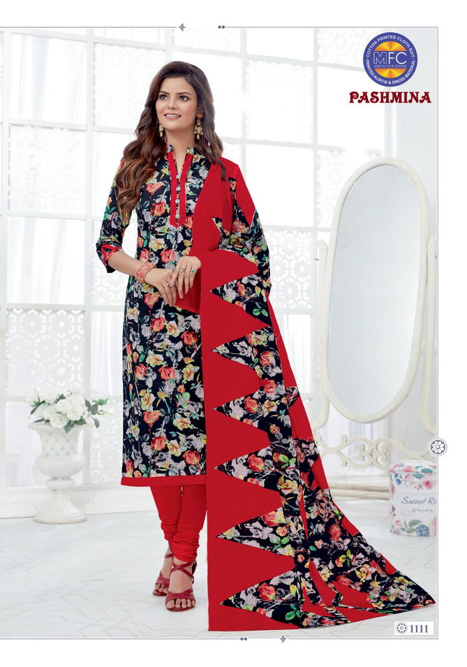 Mfc Pashmina 11 Latest Printed Designer Casual Wear Pure Cotton Printed Dress Material Collection 