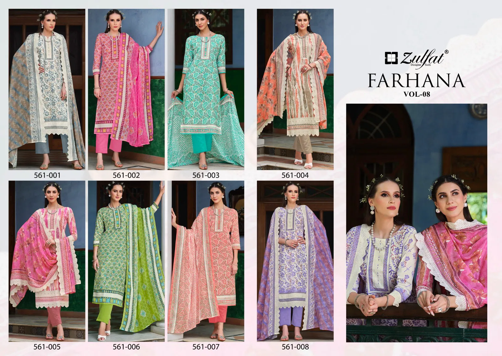 Farhana Vol 8 By Zulfat Cotton Printed Pakistani Dress Material Orders In India