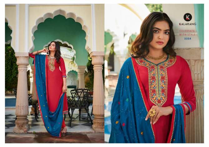 kalarang Mirela Parampara Silk Fancy Festive Wear Designer Dress Material Collection