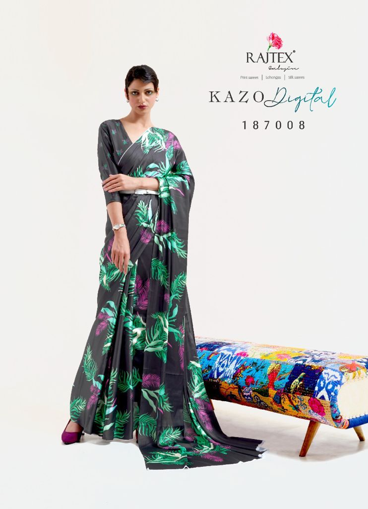 Kazo Digital By Rajtex Japan Satin Crepe Designer Saree Orders In India