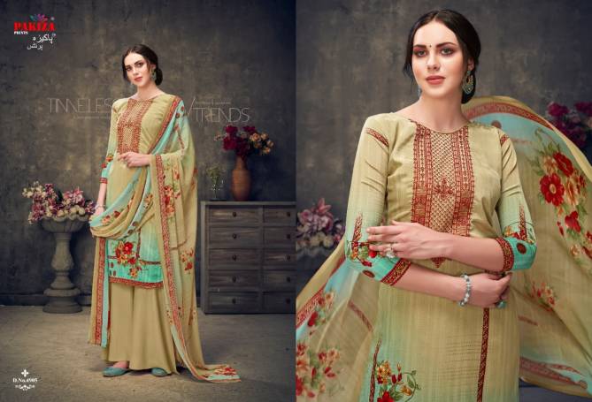 Pakiza 49 Sana Safinaz Latest fancy Designer Casual Regular Wear Crepe Silk Embroidery Work Dress Material Collection
