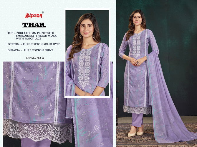 Thar 2762 By Bipson Pure Cotton Printed Embroidery Dress Material Surat Wholesale Market