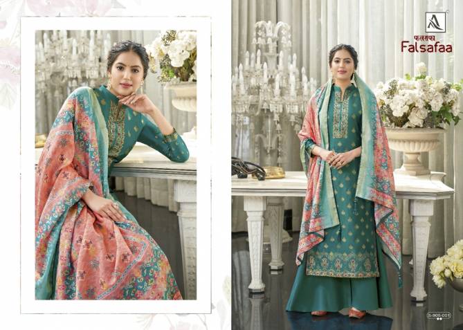 Alok Falsafaa Heavy Festive Wear Designer Jacquard with Khatali Work Dress Material Collection
