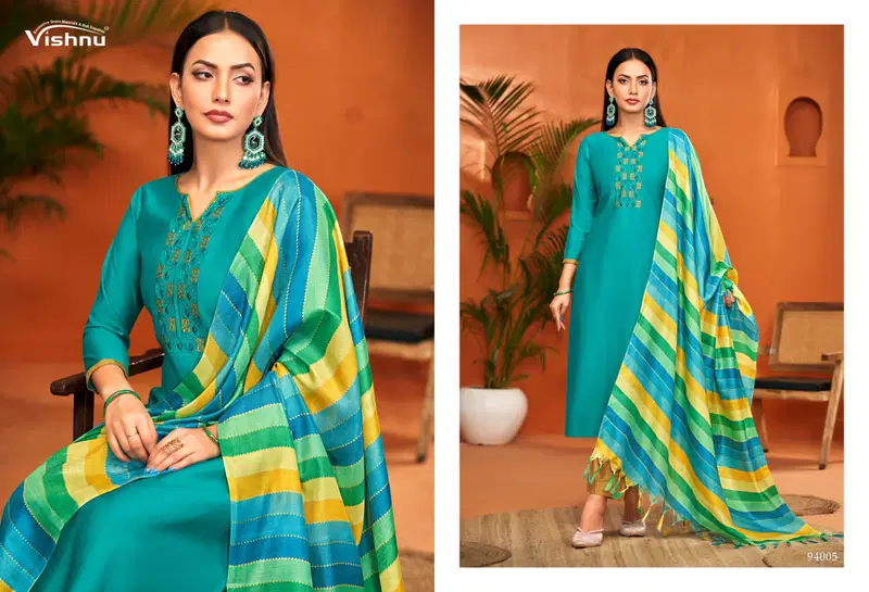 Evanka Vol 11 By Vishnu Roman Silk Designer Dress Material Exporters In India