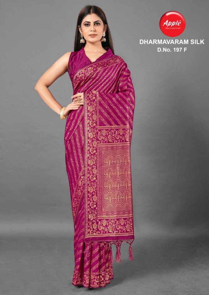 Apple Dharmavaram 197 Fancy Designer Silk Festive Wear Saree Collection
