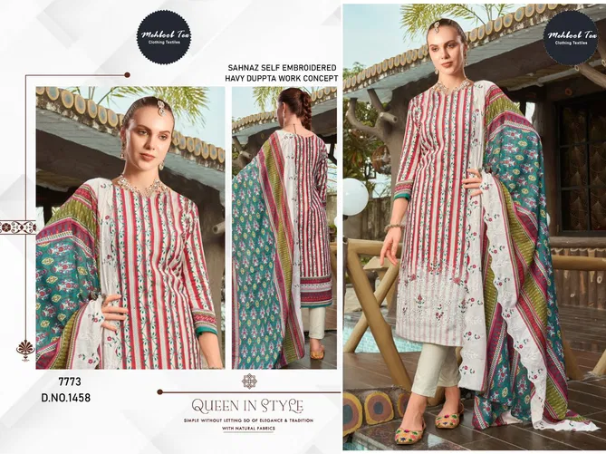 1457 and 1460 By Mehbbob Tex Cotton Printed Embroidery Pakistani Suits Wholesale Onilne