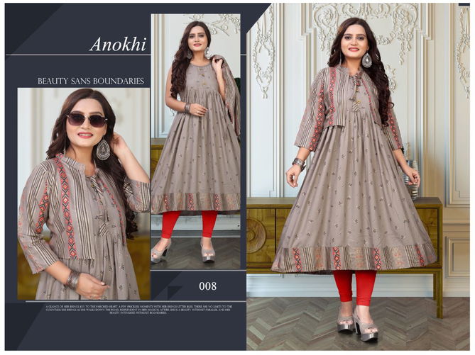 Akhand Jyot Anokhi New Ethnic Wear Rayon Printed Designer Kurti Collection