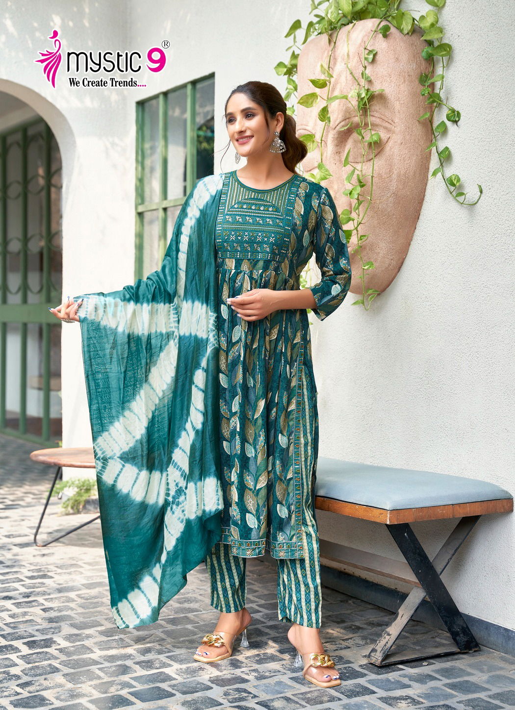 Simran Vol 7 By Mystic 9 Rayon Kurti With Bottom Dupatta Suppliers In India