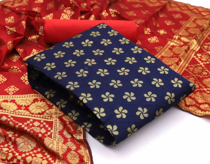 Rnx Banarasi Bubbles 1 Latest fancy Designer Casual wear Banarasi Silk Dress Material Collection
