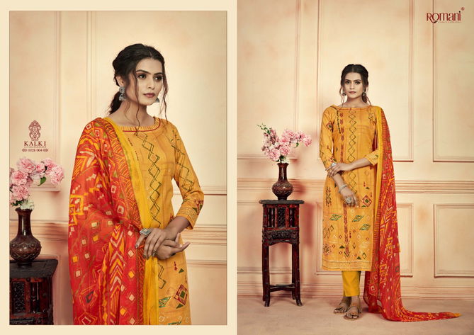 Romani Kalki Fancy Designer Ethnic Wear Jam Cotton Printed Dress Material Collection