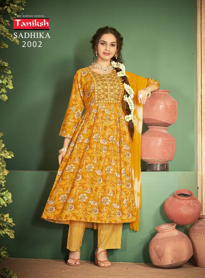 Sadhika Vol 2 By Taniksh Rayon Printed Kurti With Bottom Dupatta Orders In India