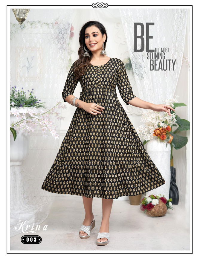 Trendy Krina Vol 1 Rayon Printed Kurtis Catalog
