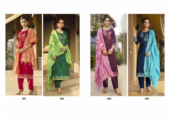 Kalarang Mahek Latest Designer Pure Jam Cotton Embroidery Work Festival Wear Dress Material Collection
