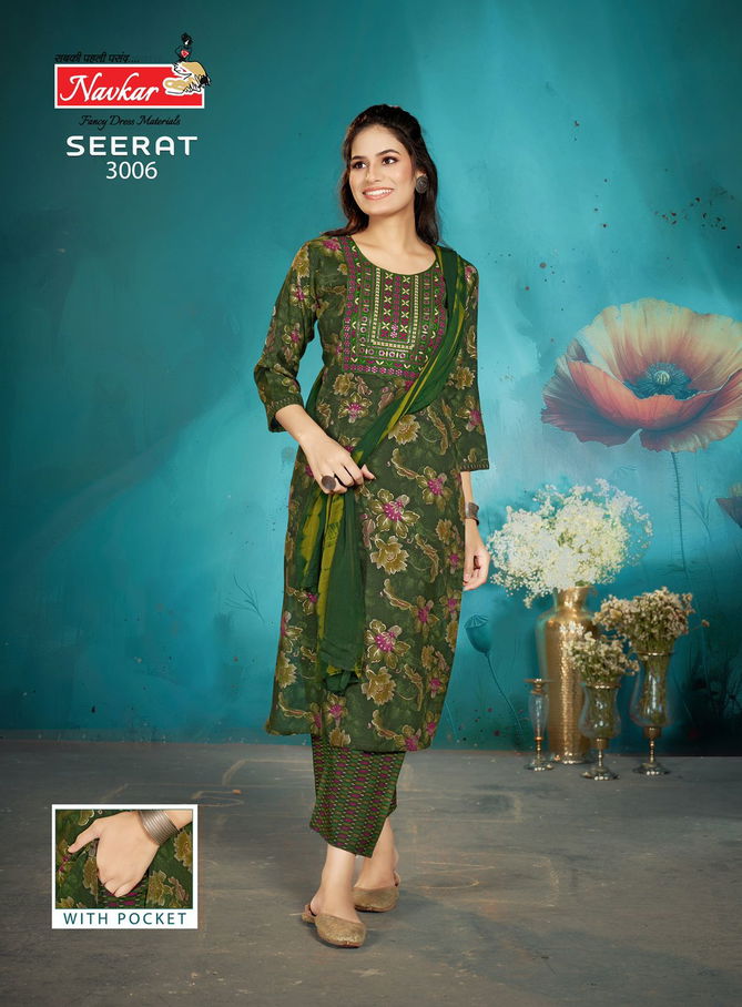 Seerat Vol 3 By Navkar Rayon Foil Printed Kurti With Bottom Dupatta Orders In India