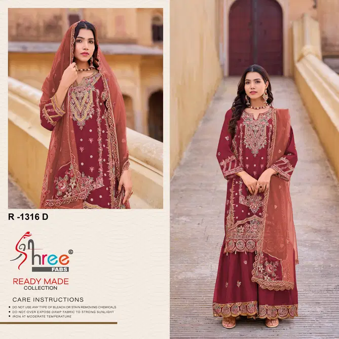 R 1316 By Shree Fabs Organza Readymade Suits Wholesale Market In Surat