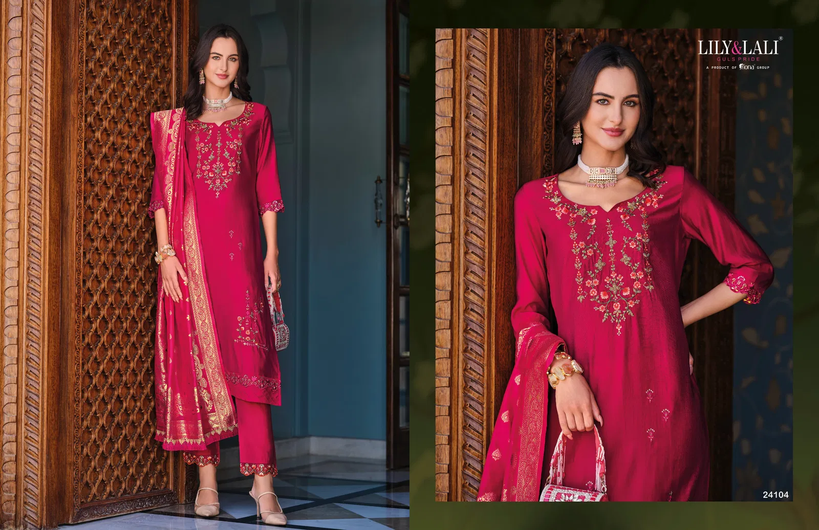 Hasmeena Vol 5 By Lily And Lali Viscose Embroidery Kurti With Bottom Dupatta Wholesale Online