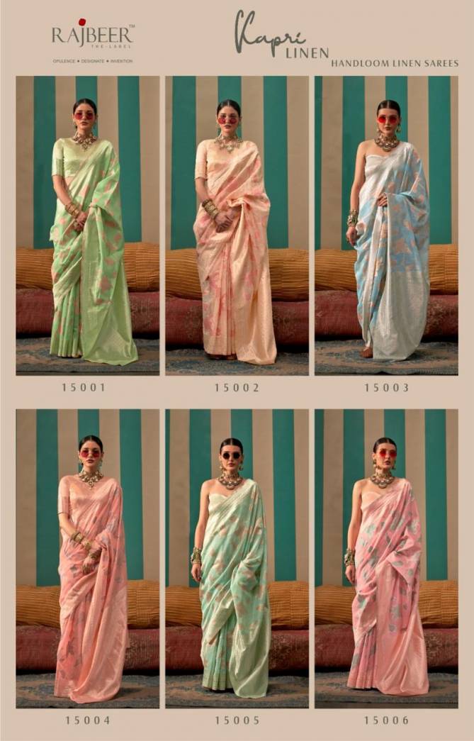 Kapri Linen By Rajbeer Wedding Handloom Weaving Sarees Exporters in India