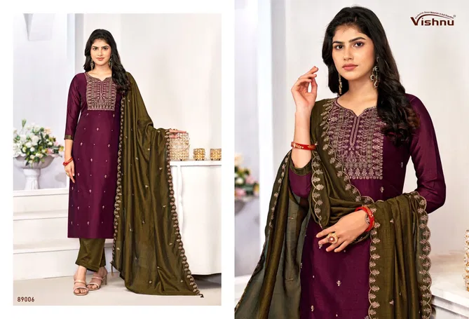 Sanwali By Vishnu Vichitra Silk Designer Dress Material Wholesale In India