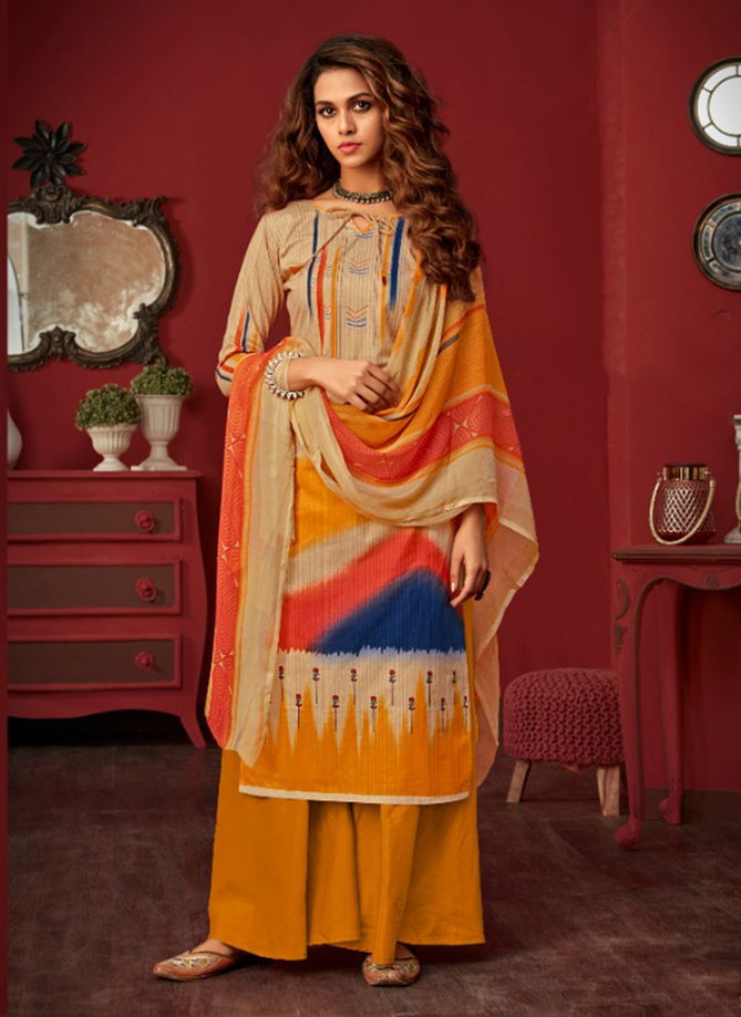 Digital Printed Daily Wear New Fancy Pure Cotton Palazzo Suits Collection