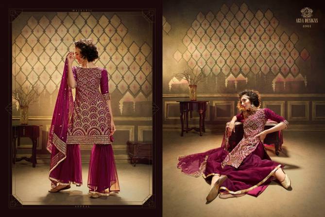 Arya Noorani Saga 2 Wedding Designer Heavy Work Georgette Top With Dull Santoon Inner Net Bottom With Four Sided Bordered Dupatta Collection