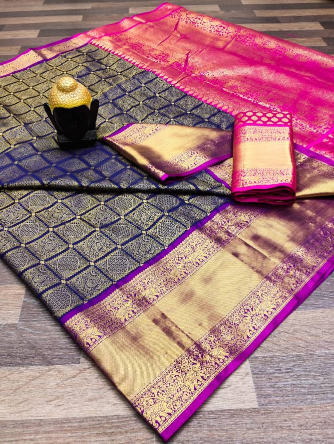 Gc Kanjivaram Silk And Elephant Design Designer Saree Catalog