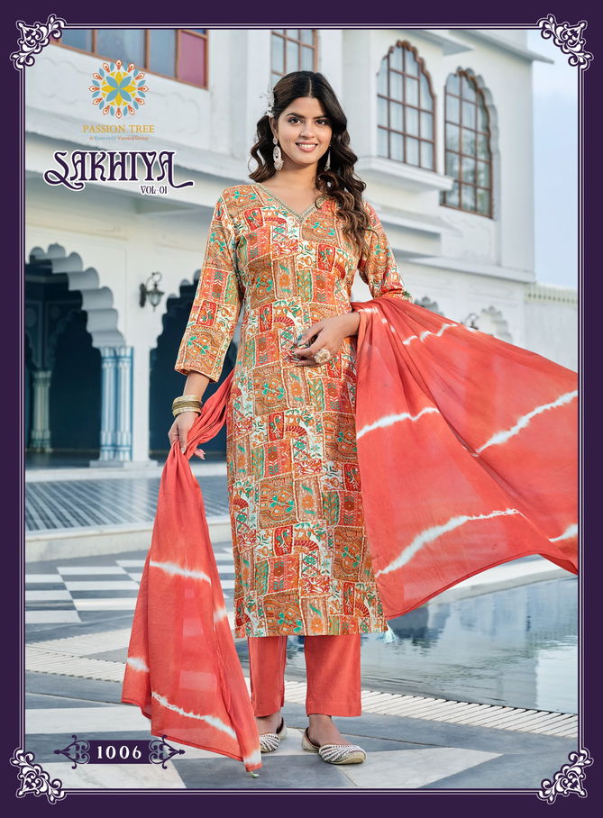 Sakhiya Vol1 By Passion Tree 1001 To 1008 Kurti wholesale price in Surat