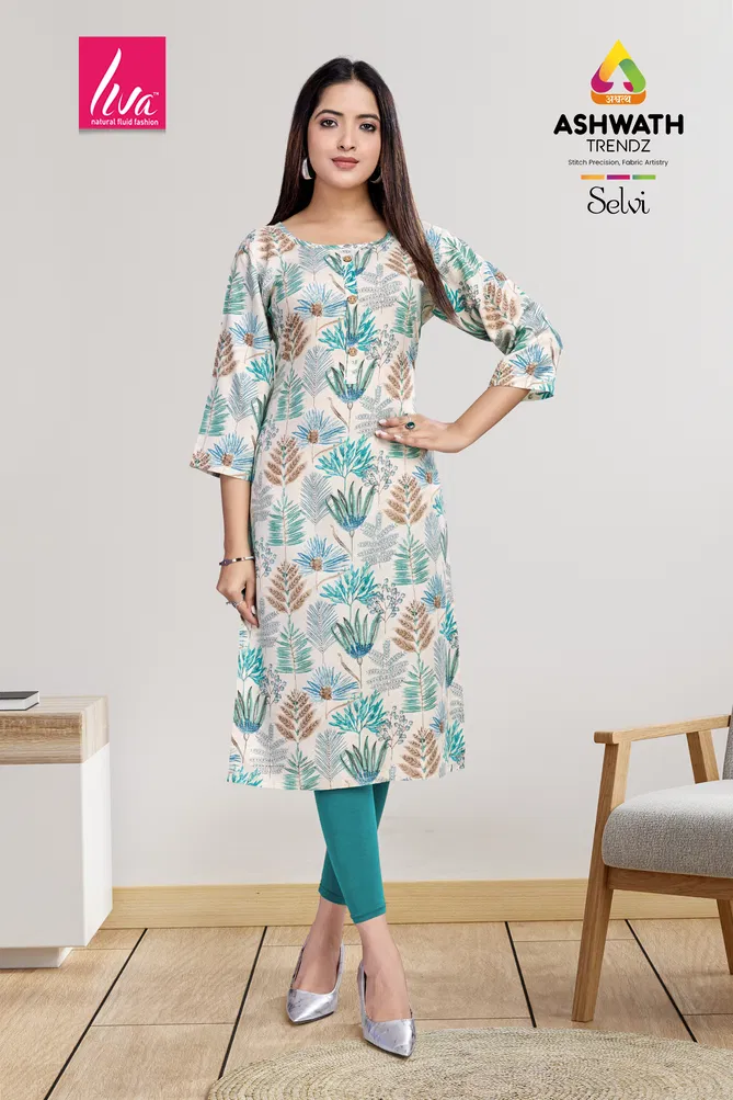 2 Selvi Ultra Premium Rayon Foil Printed Kurti Wholesalers In Delhi