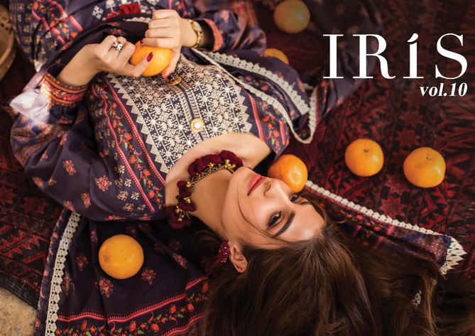 Iris 10 Latest Fancy Designer Casual Wear Cotton Readymade Karachi Dress Materials Collection
