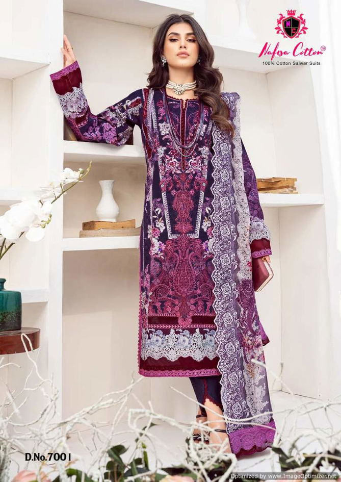 Safina Vol 7 By Nafisa Designer Karachi Cotton Dress Material Wholesale Market In Surat