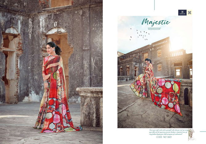 Hirva Digi Duniya Georgette Printed Casual Wear Designer Saree Collection
