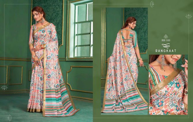 Rangkaat 101 TO 109 Chanderi Cotton Printed Saree Wholesale Market In Surat