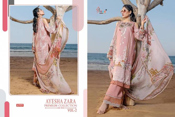 Shree Ayesha Zara Premium Collection 2 Fancy Latest Festive Wear Pure Cotton Print With Embroidery Pakistani Salwar Suits Collection
