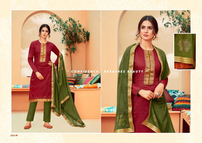 SWEETY FASHION URVASHI -NX Latest Fancy Designer Festive Wear Jam Satin With Heavy Swarovski jacquard Border Salwar Suit Collection