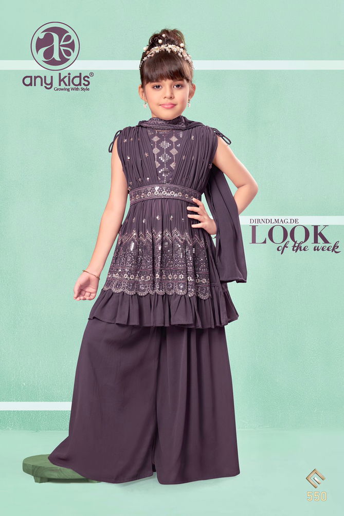 Any Kids 550 Girls Party Wear Sharara Suits Catalog
