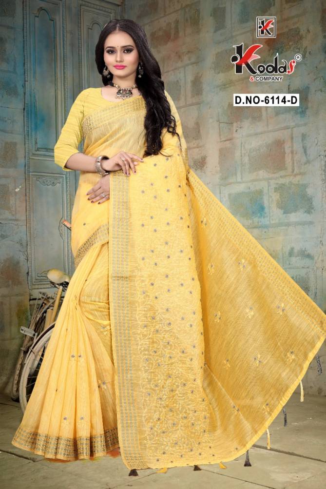 Ruhani 6114 Fancy Party Wear Cotton Sarees Collection
