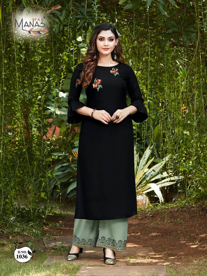 Manas Anishka 5 Latest fancy Designer Ethnic Wear Rayon Kurti With Bottom Collection

